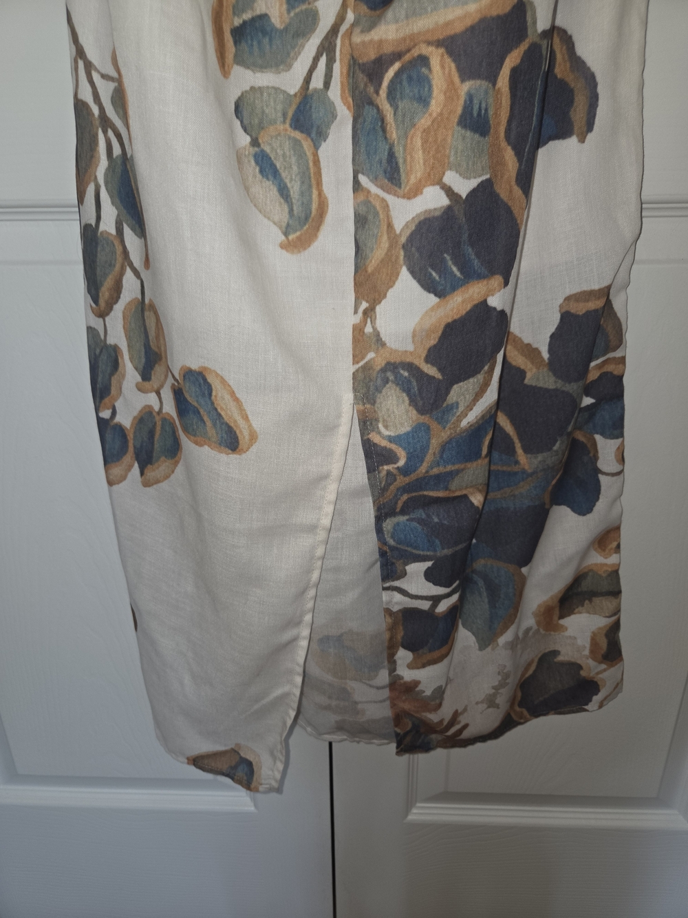 Commense Floral Slip Dress in Cream, Blue, and Brown - Picture 6 of 8